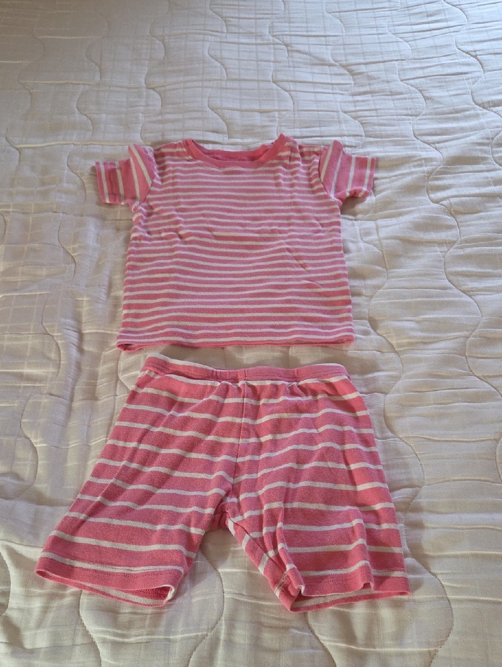 Carter's Pink & White Striped Short Sleeve Pajama Set